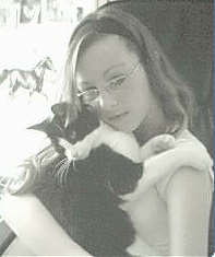 in her youger days with her cat Samrties